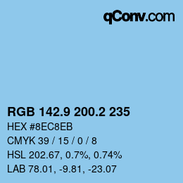 Color code: RGB 142.9 200.2 235 | qconv.com