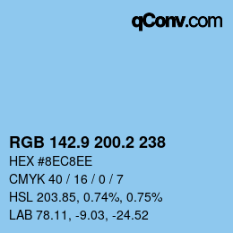 Color code: RGB 142.9 200.2 238 | qconv.com
