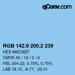 カラーコード: RGB 142.9 200.2 239 | qconv.com