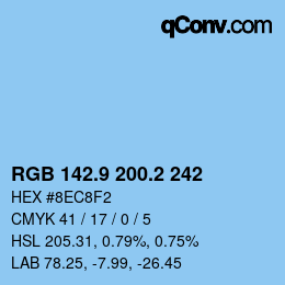Color code: RGB 142.9 200.2 242 | qconv.com