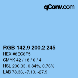 Color code: RGB 142.9 200.2 245 | qconv.com