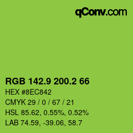 カラーコード: RGB 142.9 200.2 66 | qconv.com