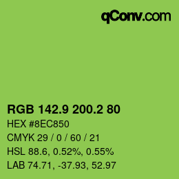 カラーコード: RGB 142.9 200.2 80 | qconv.com