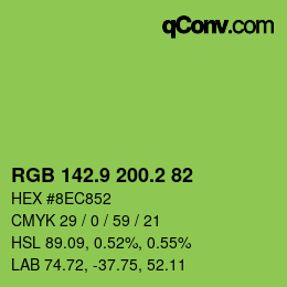 カラーコード: RGB 142.9 200.2 82 | qconv.com