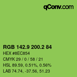 カラーコード: RGB 142.9 200.2 84 | qconv.com