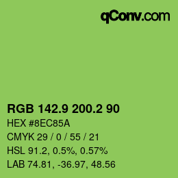 カラーコード: RGB 142.9 200.2 90 | qconv.com