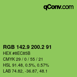 カラーコード: RGB 142.9 200.2 91 | qconv.com