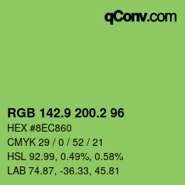 カラーコード: RGB 142.9 200.2 96 | qconv.com