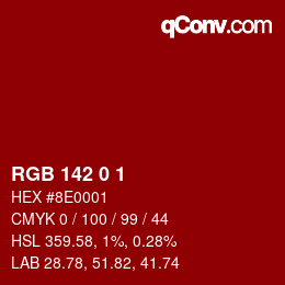 Color code: RGB 142 0 1 | qconv.com