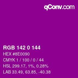 カラーコード: RGB 142 0 144 | qconv.com