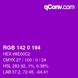 Color code: RGB 142 0 194 | qconv.com