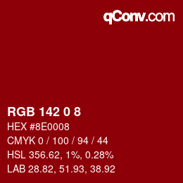 カラーコード: RGB 142 0 8 | qconv.com