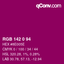 Color code: RGB 142 0 94 | qconv.com