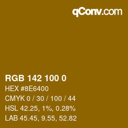 Color code: RGB 142 100 0 | qconv.com