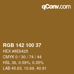 Color code: RGB 142 100 37 | qconv.com