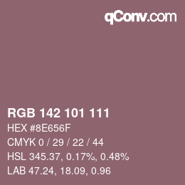 Color code: RGB 142 101 111 | qconv.com