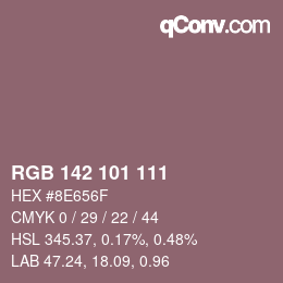 Código de color: RGB 142 101 111 | qconv.com