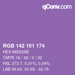 Color code: RGB 142 101 174 | qconv.com