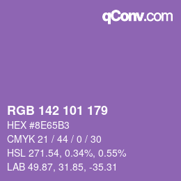 Color code: RGB 142 101 179 | qconv.com