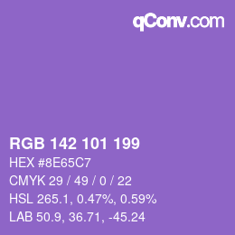 Farbcode: RGB 142 101 199 | qconv.com