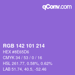 Color code: RGB 142 101 214 | qconv.com