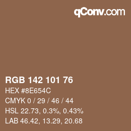 Código de color: RGB 142 101 76 | qconv.com