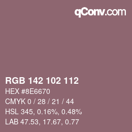 Código de color: RGB 142 102 112 | qconv.com