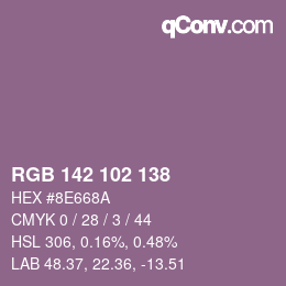Código de color: RGB 142 102 138 | qconv.com
