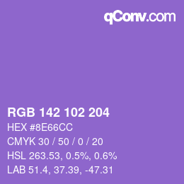Color code: RGB 142 102 204 | qconv.com