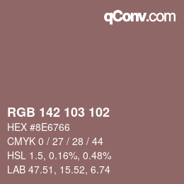 Color code: RGB 142 103 102 | qconv.com