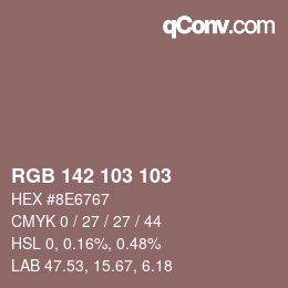 カラーコード: RGB 142 103 103 | qconv.com