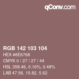 Código de color: RGB 142 103 104 | qconv.com