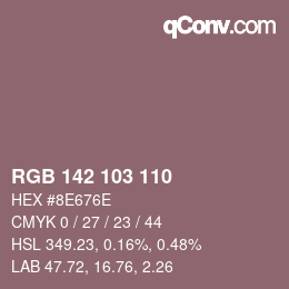 Color code: RGB 142 103 110 | qconv.com