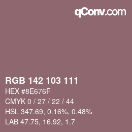 Code couleur: RGB 142 103 111 | qconv.com
