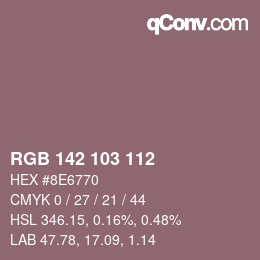 Color code: RGB 142 103 112 | qconv.com