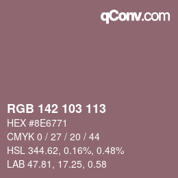 カラーコード: RGB 142 103 113 | qconv.com