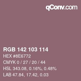 Color code: RGB 142 103 114 | qconv.com