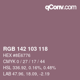 Color code: RGB 142 103 118 | qconv.com