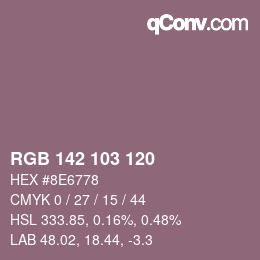 Color code: RGB 142 103 120 | qconv.com