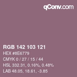 Color code: RGB 142 103 121 | qconv.com