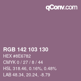 颜色代码: RGB 142 103 130 | qconv.com