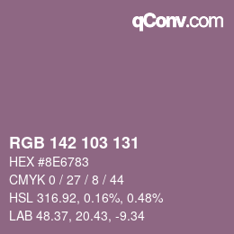 Color code: RGB 142 103 131 | qconv.com