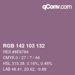 颜色代码: RGB 142 103 132 | qconv.com