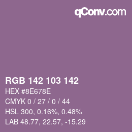 Color code: RGB 142 103 142 | qconv.com