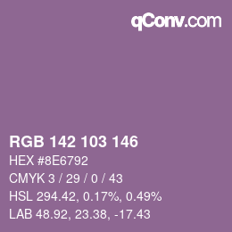 カラーコード: RGB 142 103 146 | qconv.com