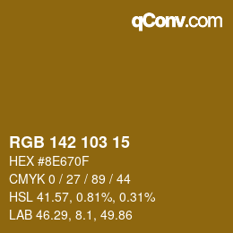 カラーコード: RGB 142 103 15 | qconv.com