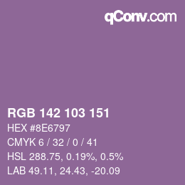 Color code: RGB 142 103 151 | qconv.com