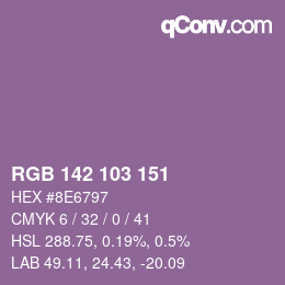カラーコード: RGB 142 103 151 | qconv.com