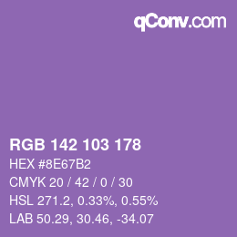 Color code: RGB 142 103 178 | qconv.com