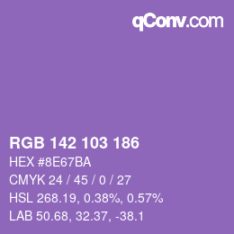 Color code: RGB 142 103 186 | qconv.com